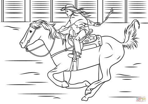 Cowgirl Rides A Horse – Coloring Pages and Books in。